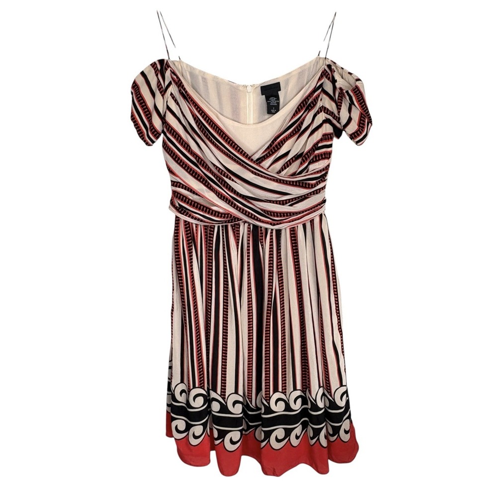 Anna Sui Target Y2k Striped Silk Mini Dress 7 Boho Art Gossip Maximalist 2009